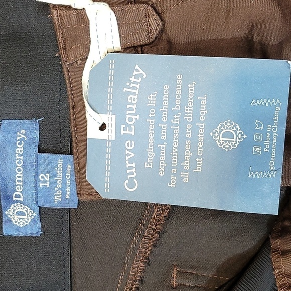 Demovracy Women's Brown Patriot Ab Solution Straight Leg Jeans - Picture 9 of 16